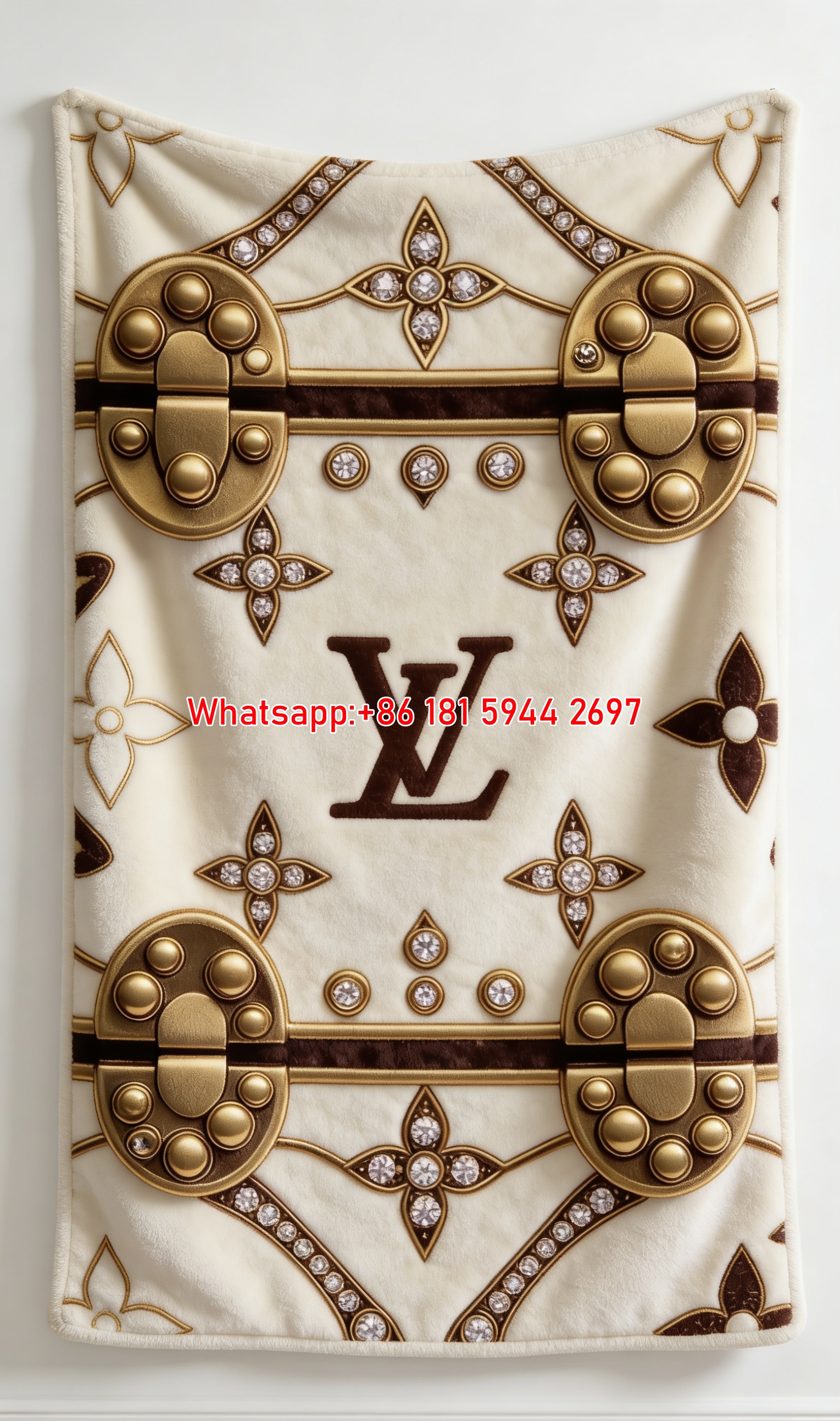 3D LV Monogram Flannel Throw Blanket 369